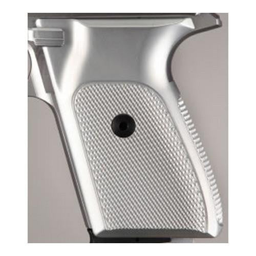 Sig P230-P232 Grips - Checkered Aluminum Brushed Gloss Clear Anodized