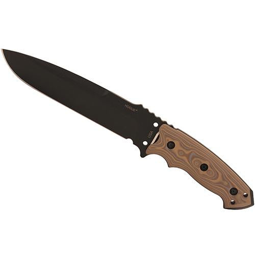 EXF01 7" Fixed Drop Point Blade Black Kote - G-10 G-Mascus Tan