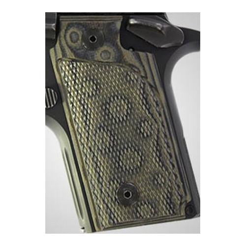 Sig P238 Grips - Checkered G-10 G-Mascus Green