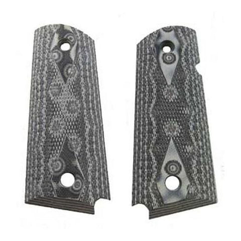 Colt & 1911 Officer's Grips - Checkered G-10 G-mascus Black-Gray