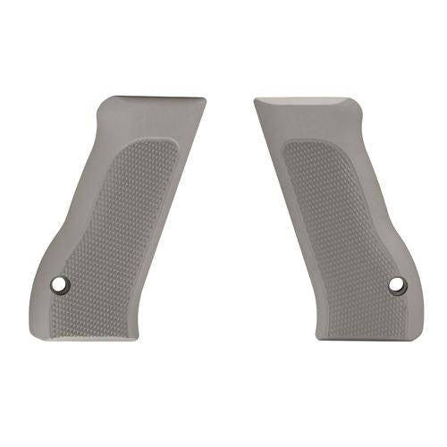 Baby Eagle 40+ Grips - Checkered Aluminum Matte Clear Anodized