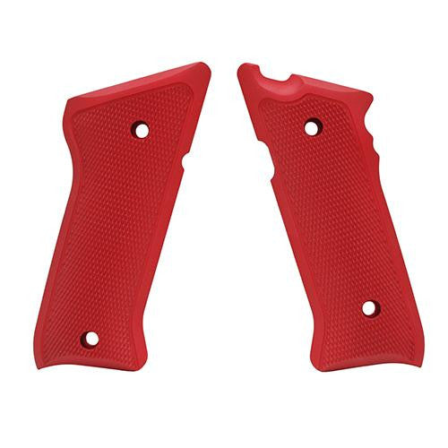 Ruger Mark II-Mark III Grip - Checkered Aluminum Matte Red Anodized