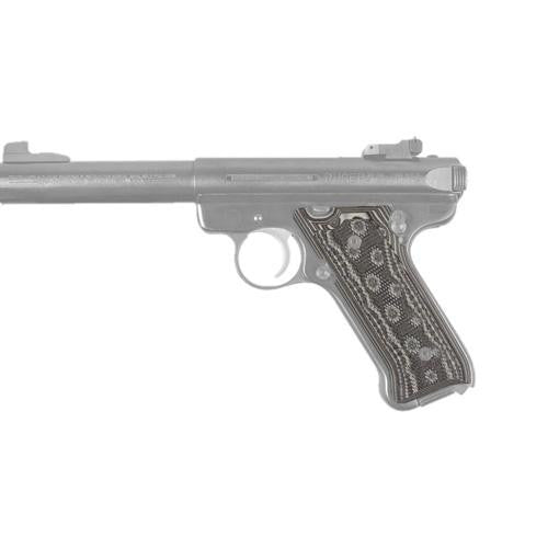 Ruger Mark II-Mark III Grip - Checkered G-10 G-Mascus Black-Gray