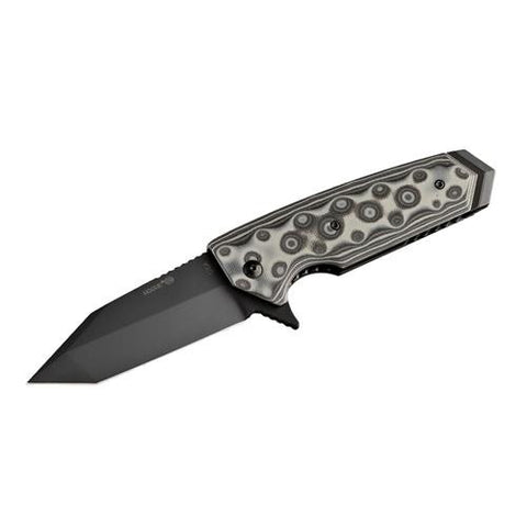 EX02 Folder 3.375" - Tanto Blade Flipper, G-Mascus Black-Gray