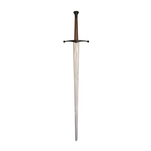 Composite Longsword - Silver Blade, Black Guard, Brown Handle, Black Pommel