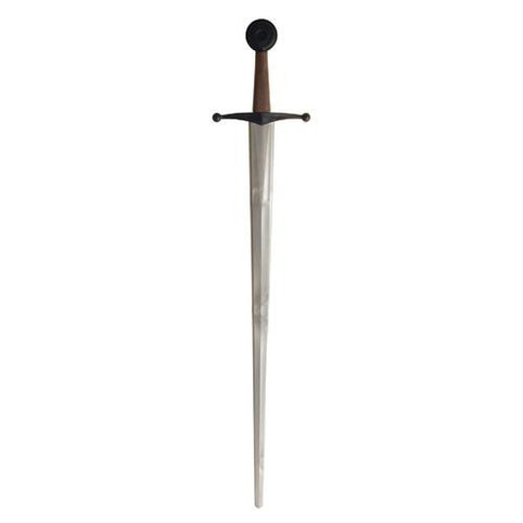 Composite Single Hand Sword - Silver Blade, Black Guard, Brown Handle, Black Pommel