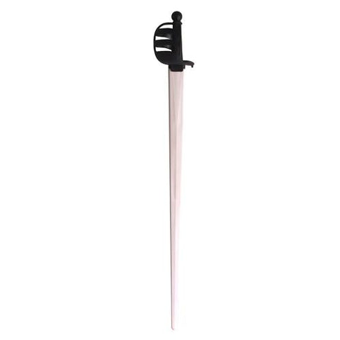 Composite Basket Hilt Sword - White Blade, Black Guard Handle, Pommel