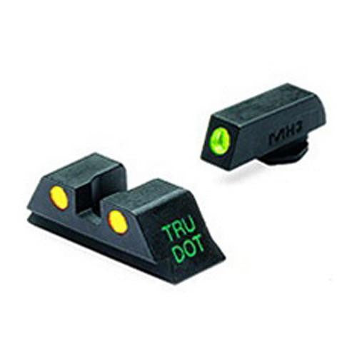 Glock - Tru-Dot Sights - 9mm-357 Sig-.40 S&W-.45 GAP, Green-Yellow, Fixed Set