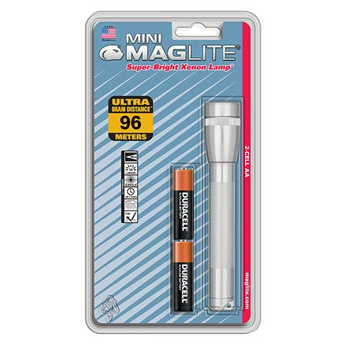 Mini-Mag Flashlight - AA Blister Pack, Silver