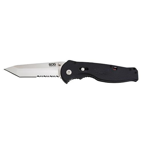 Flash II - Tanto, Satin, Partially Serrated, Clam Pack