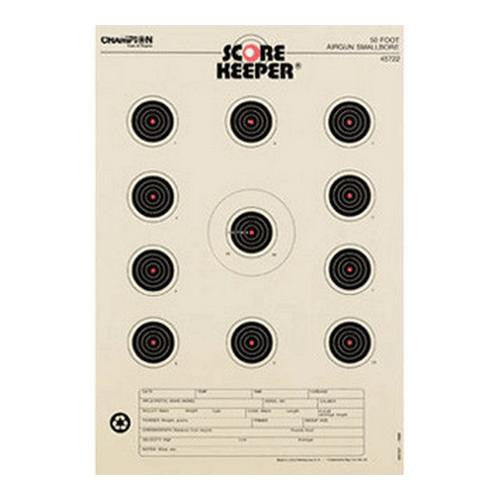 Orange Bullseye Targets - 50ft Air Gun, Small Bore (Per 12)