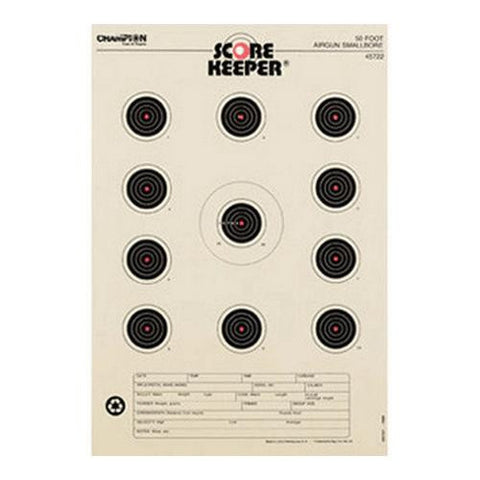 Orange Bullseye Targets - 50ft Air Gun, Small Bore (Per 12)