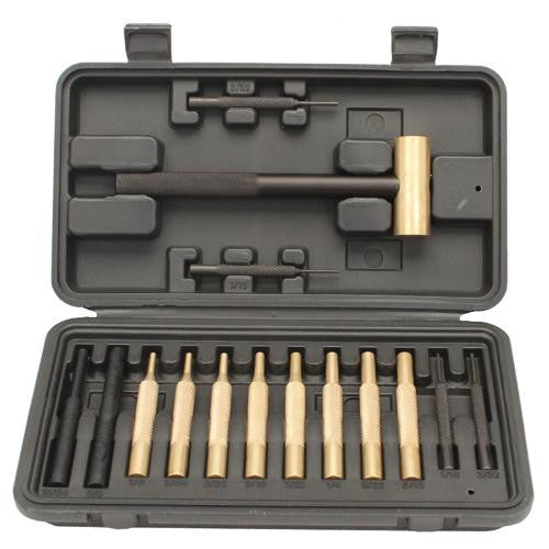 Gunsmith Brass Hammer & 14 Piece Punch Set